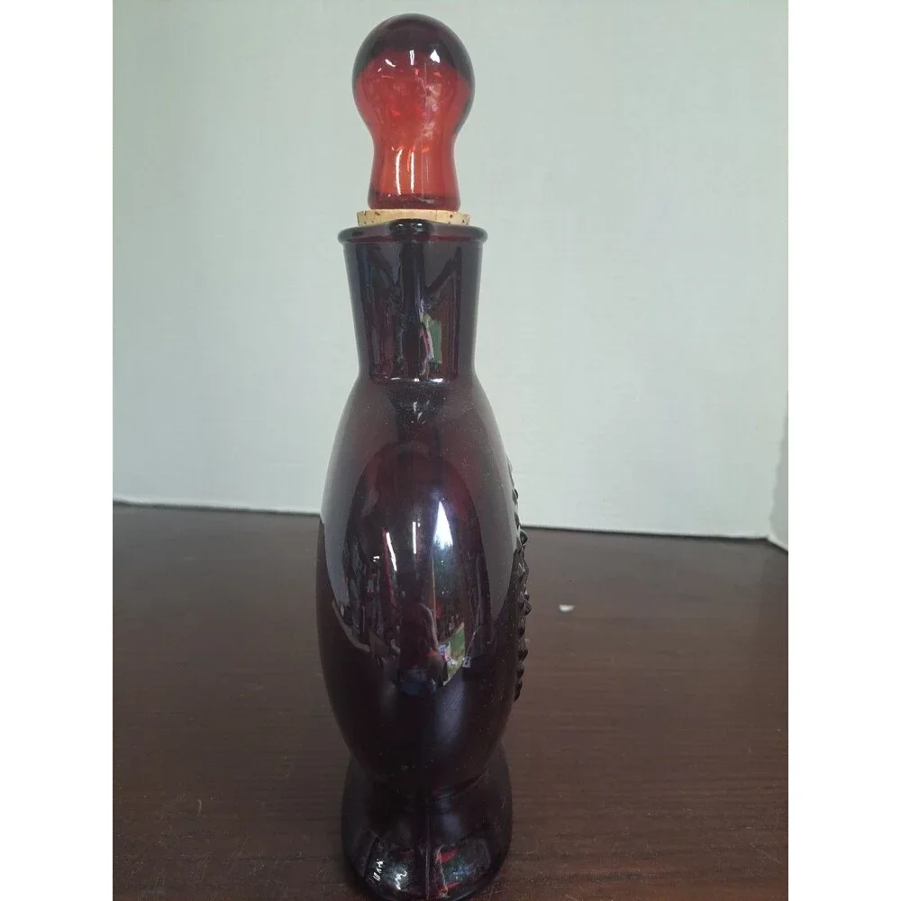 1960s Wheaton Ruby Red 8point Star Glass Decanter